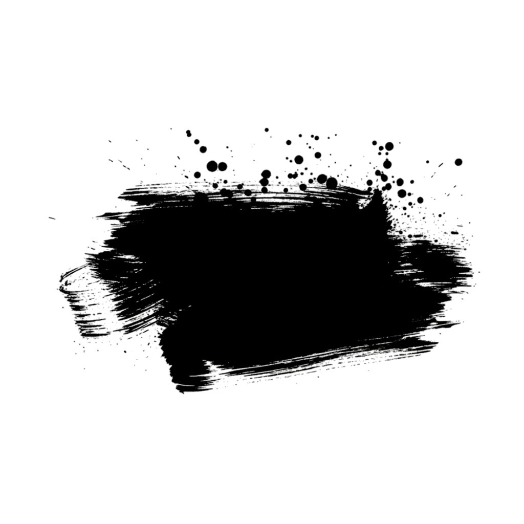 Black Ink Brush Stroke Grunge Splash Transparent Texture Element