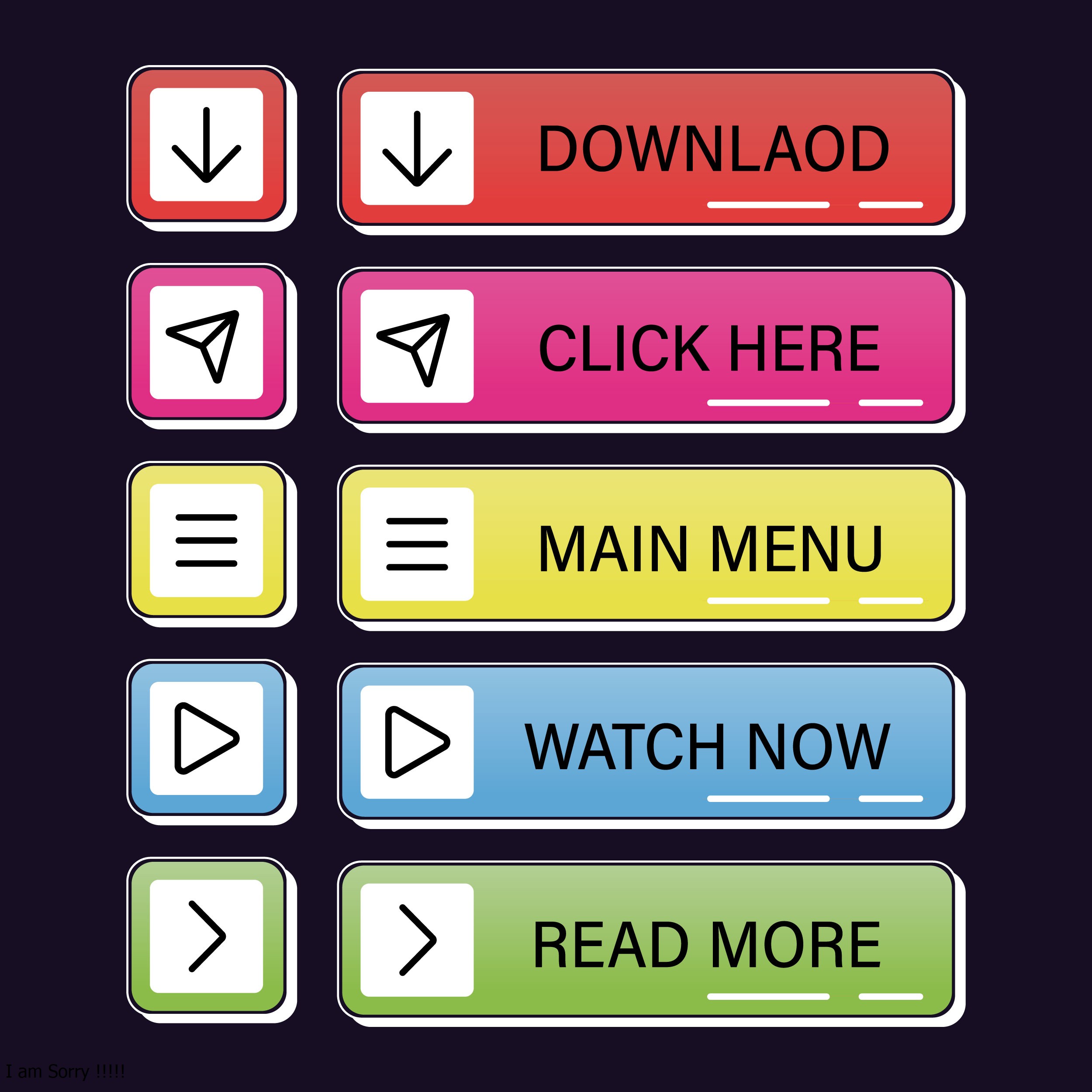 Modern Colorful CTA Button Set