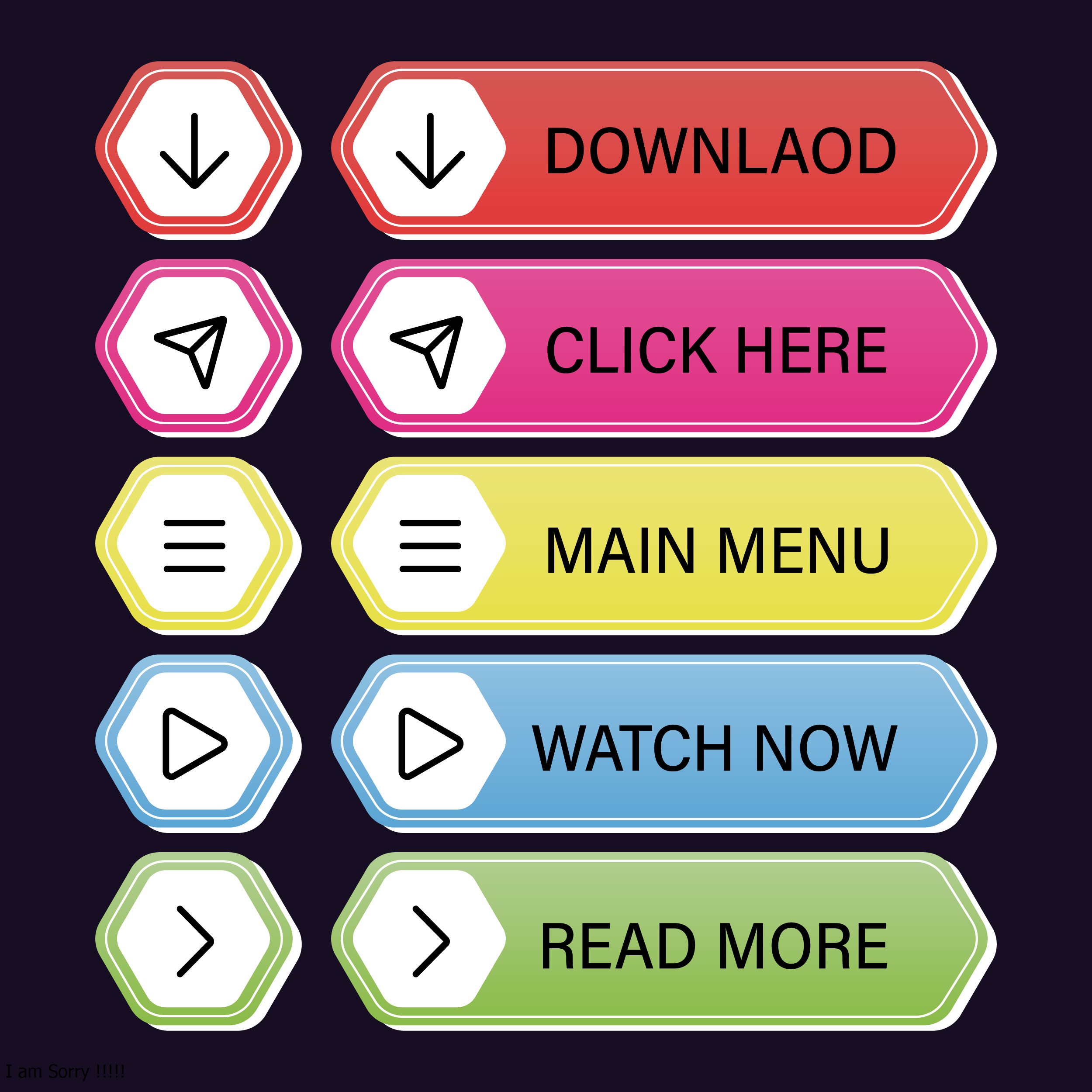 Geometric Gradient Web Buttons