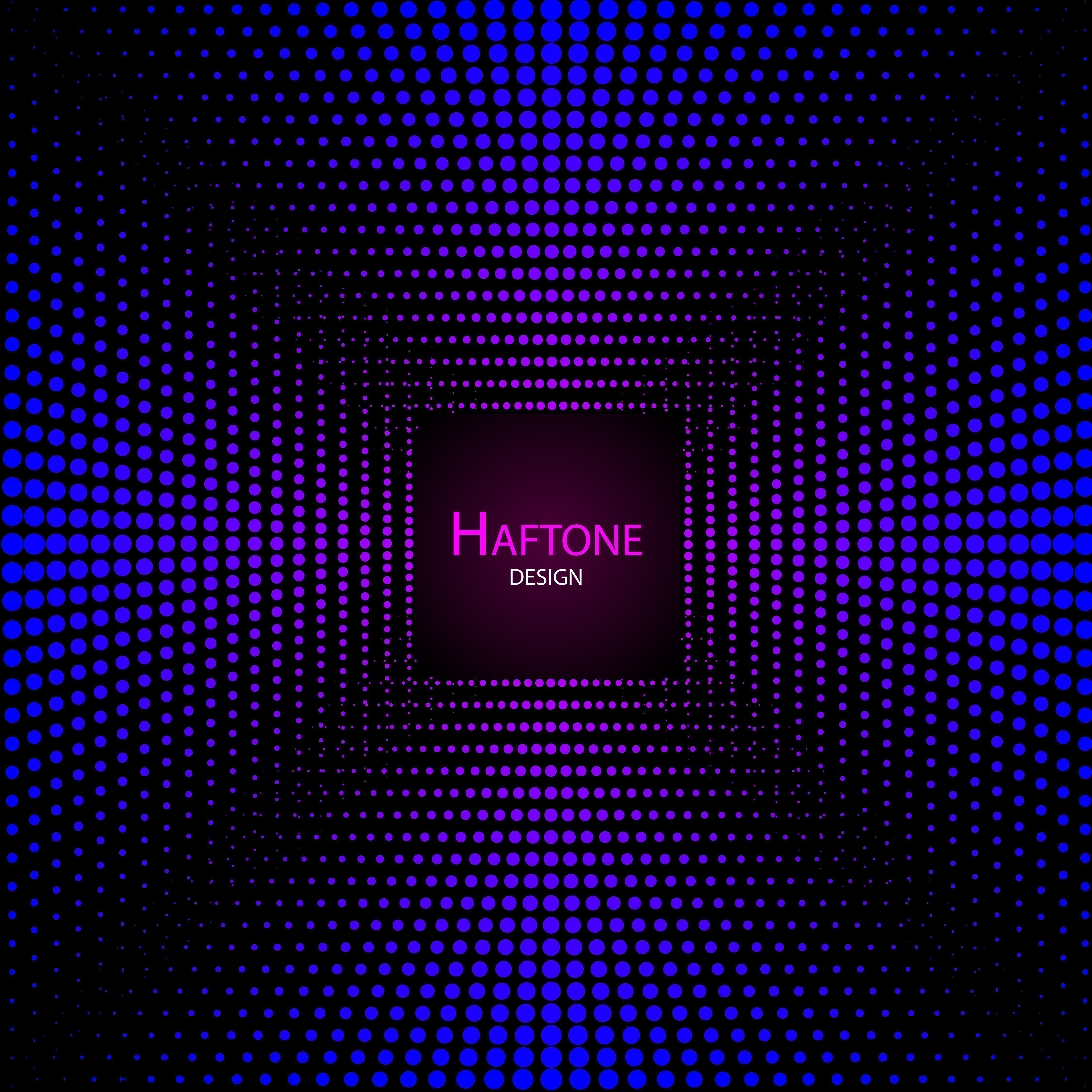 Luminous Halftone Vortex in Blue and Purple