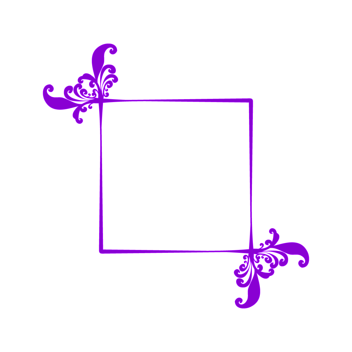 Vibrant Purple Baroque Frame with Ornate Swirls