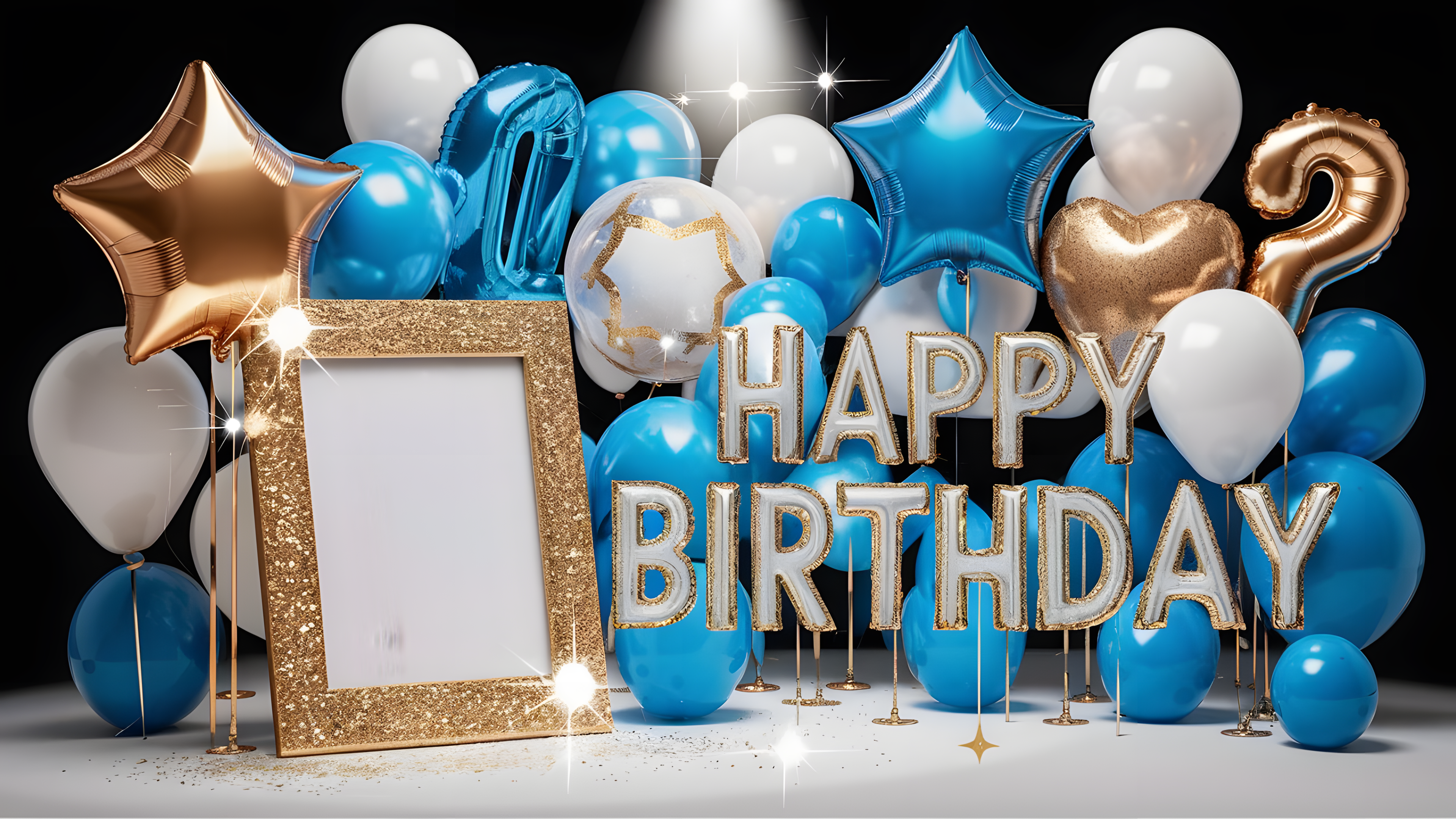 Sparkle Celebrate Blue and Gold Birthday Bash