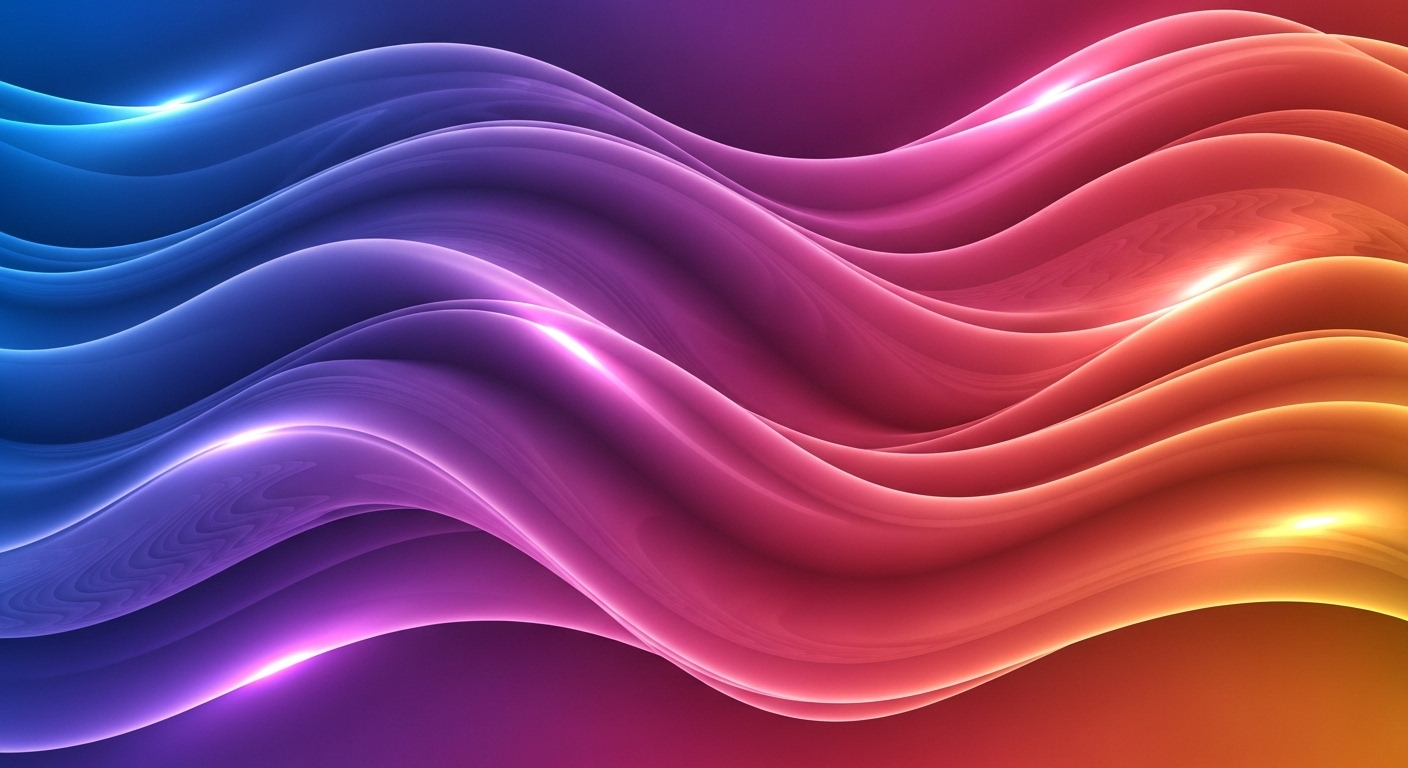 Vibrant Abstract Wavy Background Glowing Neon Liquid Waves in Blue, Purple, and Orange